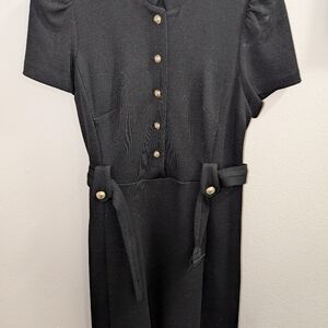 Milly New York Black wool dress with gold buttons size medium